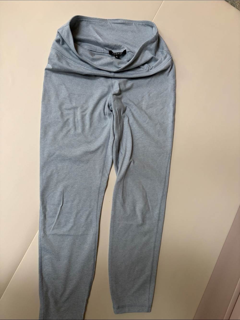 Zobha Light Gray Fold-Over Waist Leggings